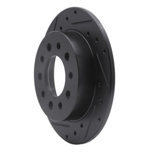 Hyundai Tiburon Brake Rotor (1) - Rear Left - R1 Concepts - Drilled & Slotted - Black - `03-`08